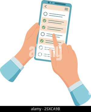 Handheld-Telefon Mit To-Do-App Stock Vektor