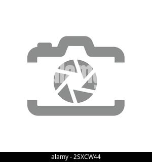 Fotokamera mit Blende. Einfaches Foto-Symbol Vektor-Symbol. Stock Vektor