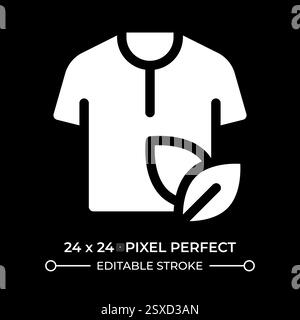 Kleidung aus umweltfreundlichem Material Glyph ui Symbol isoliert auf Schwarz Stock Vektor