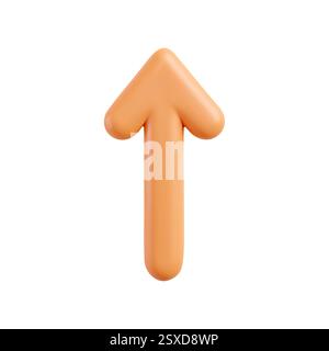 Realistischer 3D-Pfeil mit matter Oberfläche auf einer einfachen weißen Hintergrundvektorillustration Stock Vektor