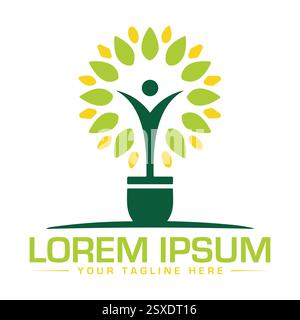 Wellness-Logo-Design Stock Vektor