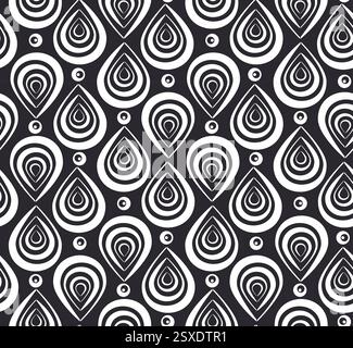 Abstraktes Muster mit schwarz-weißen Federn Stock Vektor