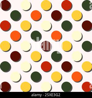 Lebendiges, nahtloses Muster aus bunten Kreisen, ideal für moderne und luxuriöse Textilien, Tapeten und kreative Designs. Hochwertige Vektordarstellung Stock Vektor