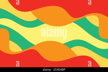 Lustiger farbenfroher abstrakter Hintergrund im Doodle-Stil. Welliger, farbiger Hintergrund Stock Vektor