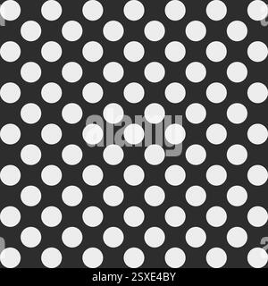 Nahtloses schwarzes und weißes Punktmuster. Runde Kreise in modernem Stil. Geometrisches abstraktes Vektordesign für den Druck auf Textil. Minimalistisches Retro c Stock Vektor