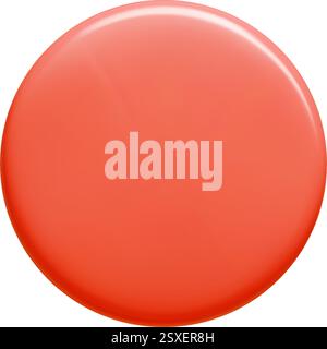 Rotes kreisförmiges 3D-Banner mit glänzender Oberfläche und Farbverlauf. Minimalistisches Vektorelement Stock Vektor