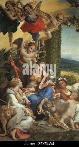 CORREGGIO (* ca. 1490, Correggio, d. 1534, Correggio) Allegorie der Tugend um 1532-34 Öl auf Leinwand, 149 x 88 cm Musée du Louvre, Paris *** Stichwörter: ************* Autor: CORREGGIO Titel: Allegorie der Tugend Zeitlinie: 1501-1550 Schule: Italienisch Form: Malerei Typ: Mythologisch Stockfoto