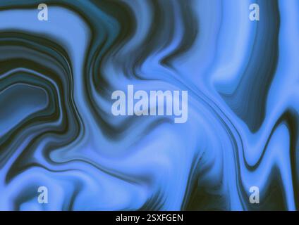 Abstraktes, welliges flüssiges Hintergrundlayout. Verschwommene dunkelblaue Farben mischen sich. Glatte Übergänge Hintergrund des Verlaufs. Hintergrundbild für Desktop-Bilder. Strömungsmuster. Stockfoto