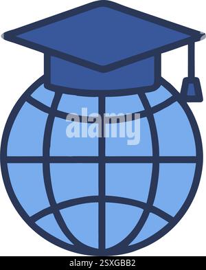 Symbol Für Globales Lernen Für Das Studentenvisum Stock Vektor