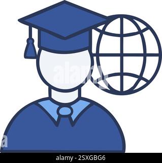 Studentenvisum International Graduate Symbol Stock Vektor