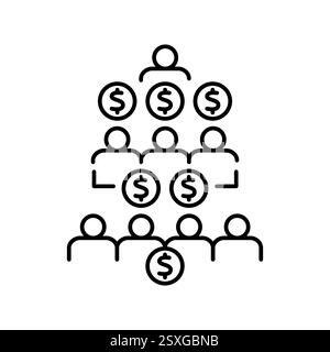 Symbol für die schwarze Linie der sozialen Schichtung. Vektorisoliertes Element. Bearbeitbare Kontur. Stock Vektor