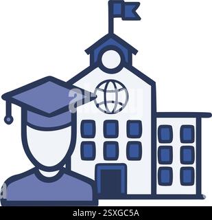 Studentenvisum Symbol Für Akademische Einrichtung Stock Vektor