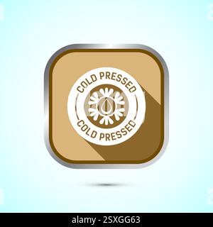 Kaltgepresste Symboldarstellung. Kaltgepresstes Logo-Design, Knopfdesign Stock Vektor