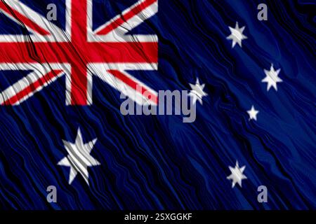 Strukturiertes Seidenmaterial mit australischer Flagge. Stock Vektor