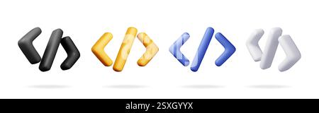 3D-Code-Symbol isoliert auf weiß Stock Vektor