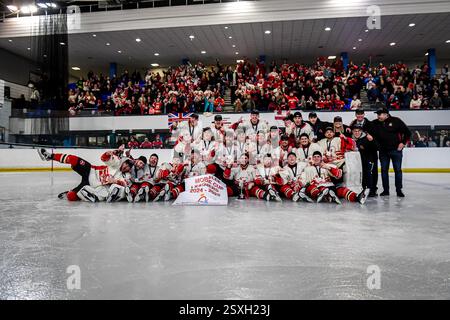 Billingham, National Ice Hockey League (N) Moralee Cup Finale 2ng Leg, Billingham Stars vs Blackburn Hawks (Foto: Scott Llewellyn | SLSportsphotos) Stockfoto