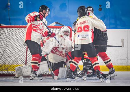 Billingham, National Ice Hockey League (N) Moralee Cup Finale 2ng Leg, Billingham Stars vs Blackburn Hawks (Foto: Scott Llewellyn | SLSportsphotos) Stockfoto