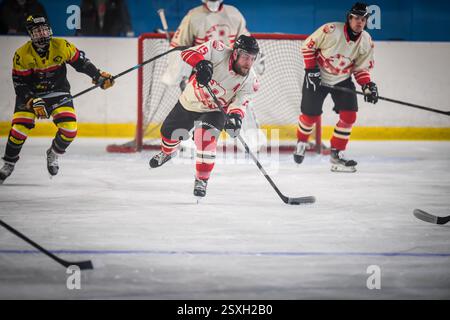 Billingham, National Ice Hockey League (N) Moralee Cup Finale 2ng Leg, Billingham Stars vs Blackburn Hawks (Foto: Scott Llewellyn | SLSportsphotos) Stockfoto