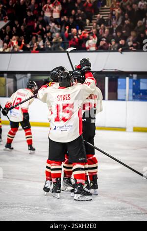 Billingham, National Ice Hockey League (N) Moralee Cup Finale 2ng Leg, Billingham Stars vs Blackburn Hawks (Foto: Scott Llewellyn | SLSportsphotos) Stockfoto