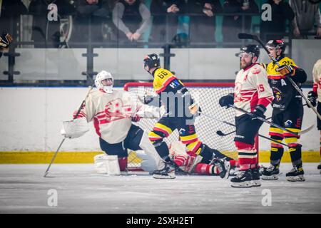 Billingham, National Ice Hockey League (N) Moralee Cup Finale 2ng Leg, Billingham Stars vs Blackburn Hawks (Foto: Scott Llewellyn | SLSportsphotos) Stockfoto