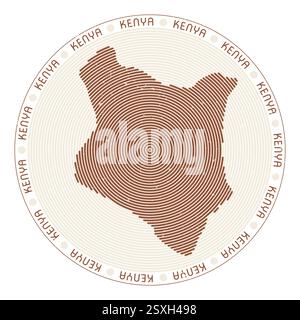 Kenianische Radialbögen. Symbol für das Land. Poster mit Kenia-Logo. Lebendige Vektor-Illustration. Stock Vektor