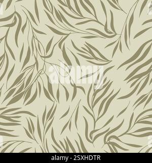 Nahtloser Hintergrund beige Blätter. Handzeichnung. Nicht AI, Vektorillustration Stock Vektor
