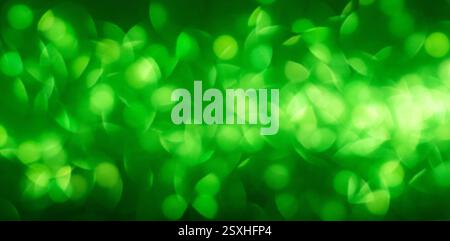 Abstrakter, leuchtend grüner Bokeh-Hintergrund für kreative Designs und Konzepte Stockfoto