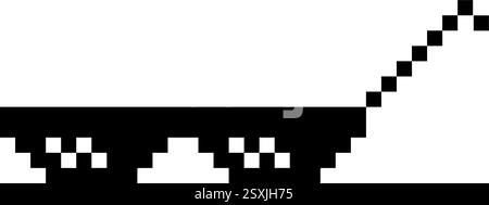 Lustige Pixelige Sonnenbrille. Einfache lineare Logo-Illustration einer 8-Bit-Boss-Brille mit schwarzem Pixel. Summer Funny Element - isoliert auf weißem Hintergrund Stock Vektor