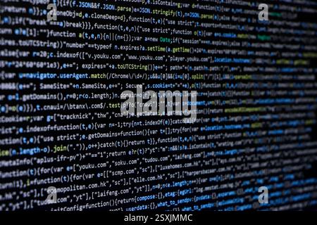 Technischer Hintergrund, Codierungsbildschirm des Webentwicklers oder Softwareentwicklers Stockfoto