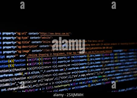 Technischer Hintergrund, Codierungsbildschirm des Webentwicklers oder Softwareentwicklers Stockfoto
