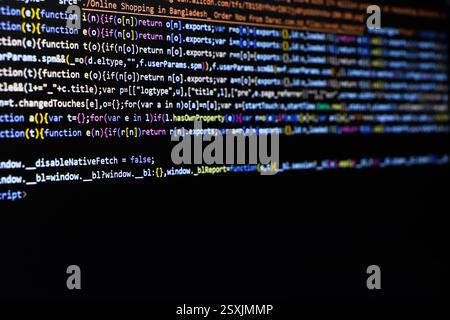 Technischer Hintergrund, Codierungsbildschirm des Webentwicklers oder Softwareentwicklers Stockfoto
