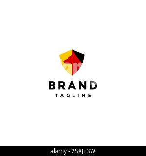 Logo-Design Mit Schutzhund-Schild. Mutiges Logo Mit Deutschem Schäferhund-Silhouette. Stock Vektor