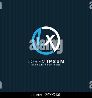LX Minimal Vector Logo – Simple Business Logo für Monogramm L und X Stock Vektor