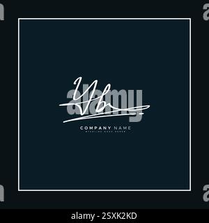 Initial Signature Logo für Letter YB – Vektor-Logo-Vorlage im handschriftlichen Signature Style Stock Vektor