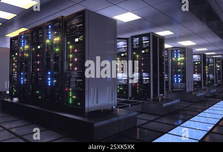 Konzept für Computing und digitales Storage Center Stockfoto