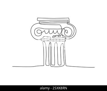 Eine Linienzeichnung einer ikonischen antiken Säule Stock Vektor
