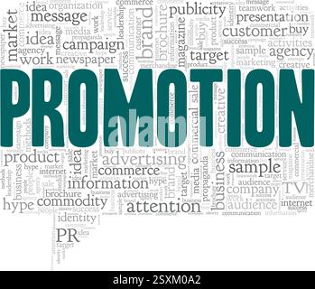 Werbevektor Illustration Wortwolke isoliert auf weißem Hintergrund. Stock Vektor