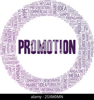 Werbevektor Illustration Wortwolke isoliert auf weißem Hintergrund. Stock Vektor