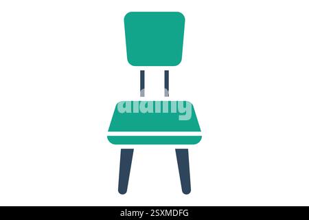 Stuhl-Symbol. Symbolstil durchgehend. Symbol für Möbel. Vektorillustration für Möbelelemente Stock Vektor