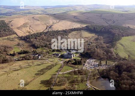 Aus der Vogelperspektive des National Trust - Lyme, ein Landschaftspark in Cheshire. Wird als Pemberley in TV's Stolz und Vorurteil verwendet. Stockfoto