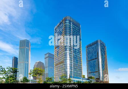 Luftkulisse der Freihandelszone Hengqin, Stadt Zhuhai, Provinz Guangdong, China Stockfoto