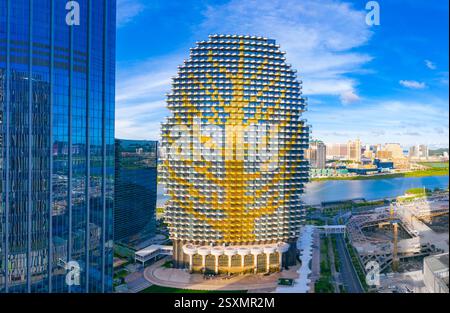 Luftkulisse der Freihandelszone Hengqin, Stadt Zhuhai, Provinz Guangdong, China Stockfoto