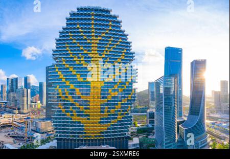 Luftkulisse der Freihandelszone Hengqin, Stadt Zhuhai, Provinz Guangdong, China Stockfoto