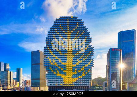 Luftkulisse der Freihandelszone Hengqin, Stadt Zhuhai, Provinz Guangdong, China Stockfoto