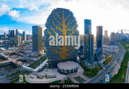 Luftkulisse der Freihandelszone Hengqin, Stadt Zhuhai, Provinz Guangdong, China Stockfoto