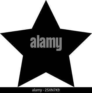 Klassischer schwarzer Stern mit fünf Punkten, perfekt für verschiedene Designzwecke. Stock Vektor