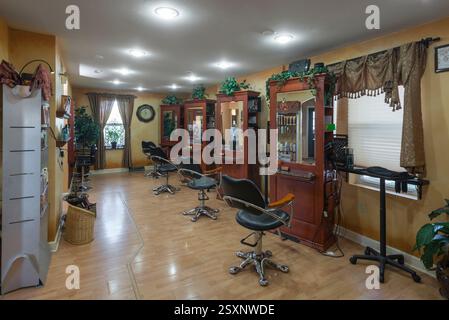 Friseursalon Innenausstattung, USA Stockfoto
