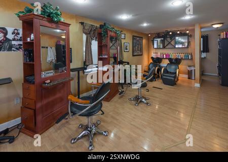 Friseursalon Innenausstattung, USA Stockfoto