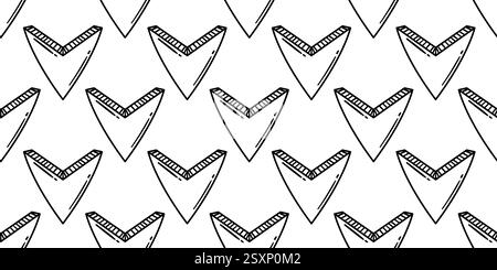 Nahtloses Schwarzweiß-Chevron-Pfeilmuster im Doodle-Stil für moderne Hintergründe, Navigationsthemen und kreative minimalistische Designs Stock Vektor