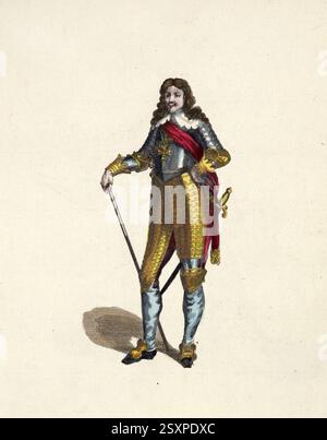 Historische Kleidung, Mode im Laufe der Zeit, Ludwig XIII., Ludwig XIII. (27. September 1601 bis 14. Mai 1643) war König von Frankreich und Navarra von 1610 bis 1643, digital restaurierte Reproduktion eines Originals aus dem 18./19. Jahrhundert, exaktes Datum nicht bekannt, historische Kleidung, Mode im Laufe der Zeit, Ludwig XIII. (27. September 1601–14). Mai 1643) war von 1610 bis 1643 König von Frankreich und Navarra, digital restaurierte Reproduktion einer Vorlage aus dem 18./19. Jahrhundert, genaues Datum nicht bekannt Stockfoto